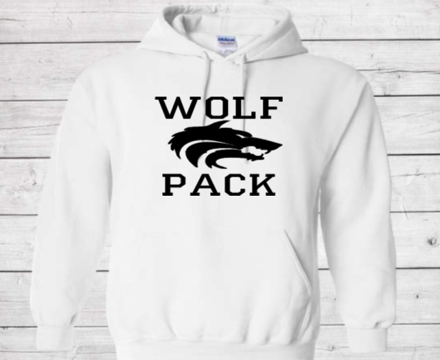 Wolf Pack with Wolf - CTMS Spirit Wear Hooded Sweatshirt - Youth Unisex