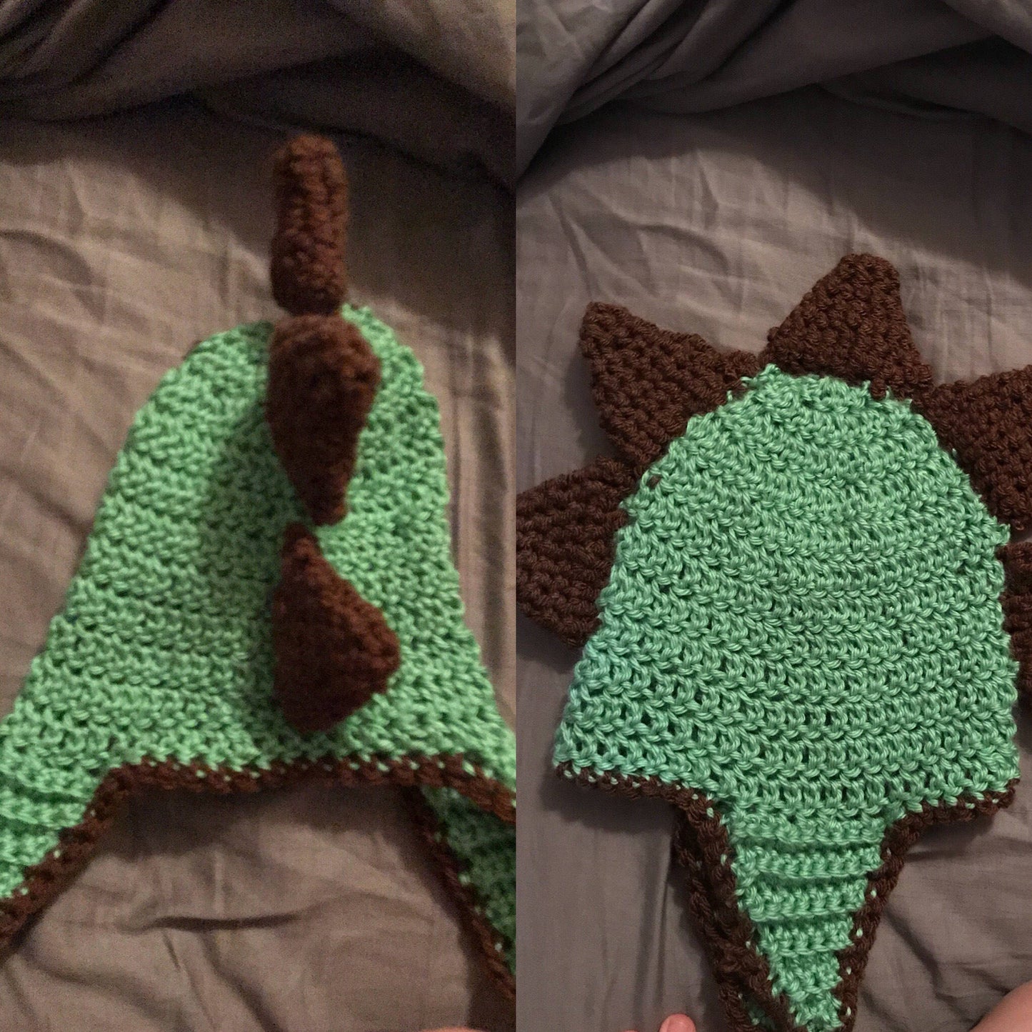 Crocheted Dinosaur Hats: With or Without Ear Flap