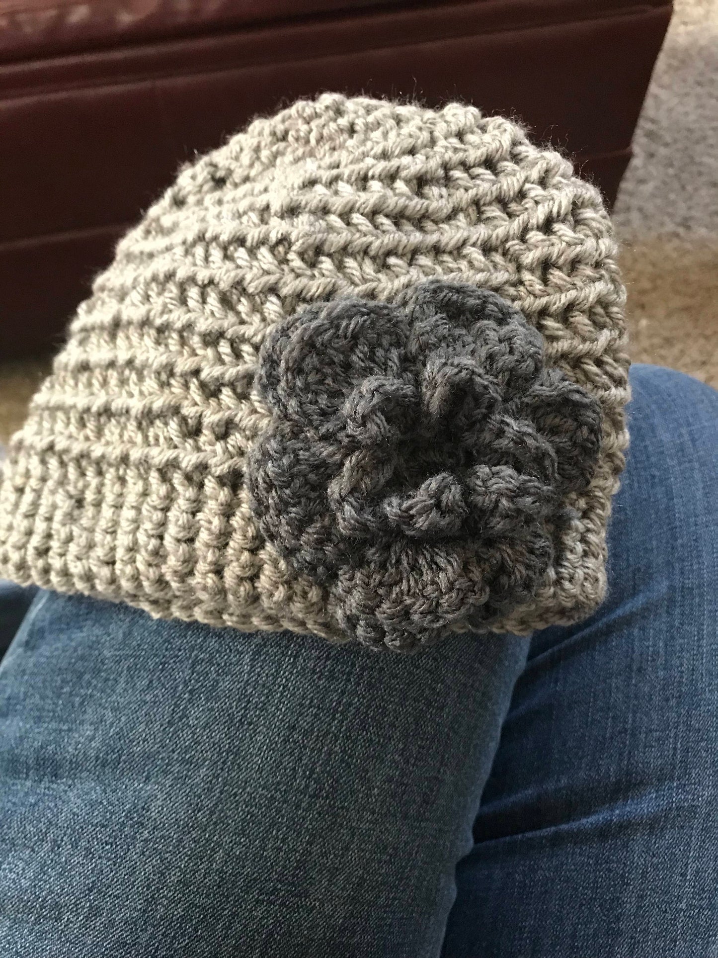Regular beanie (available with any color, size and flower)
