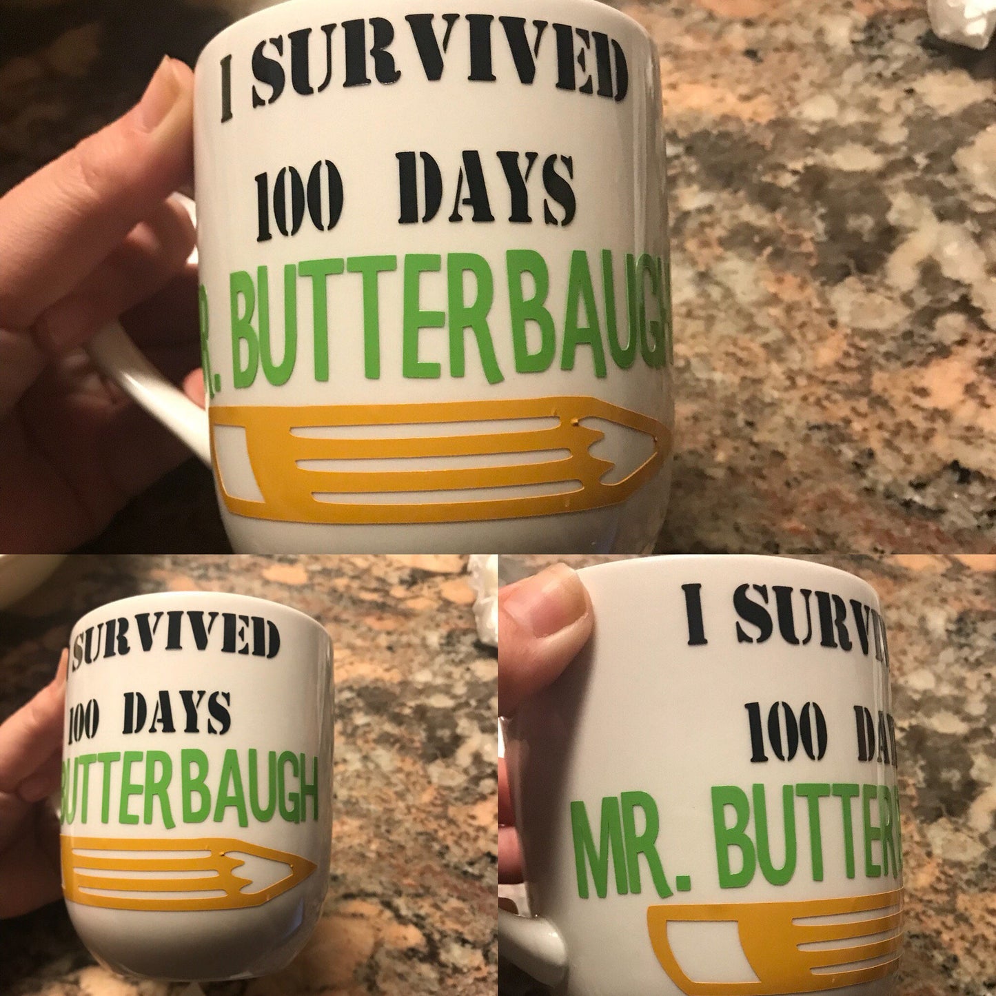 Personalized 100 days of school tumblers/mugs for teachers