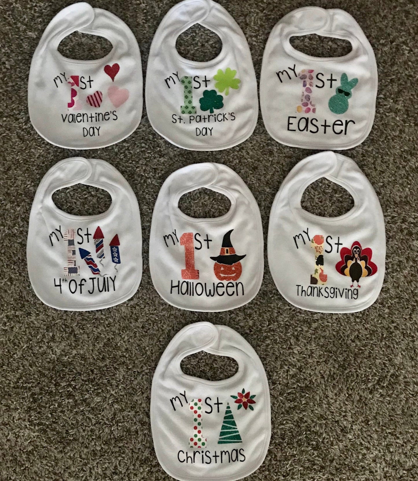 1st Holiday Bib Set