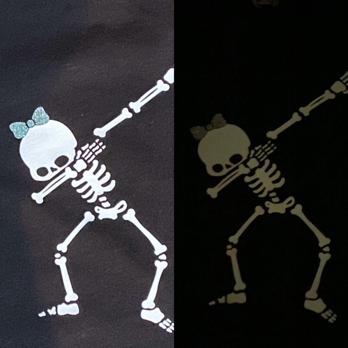 Dabbing Skeleton - Glow in the Dark Adult Shirt