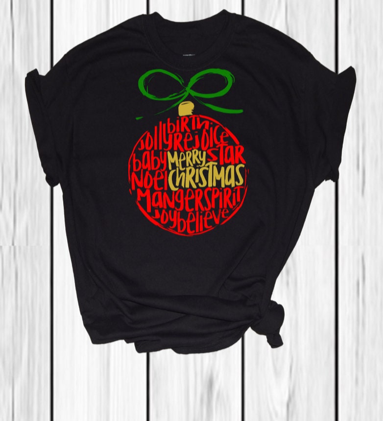 Distressed Christmas Ornament Shirt - Adult