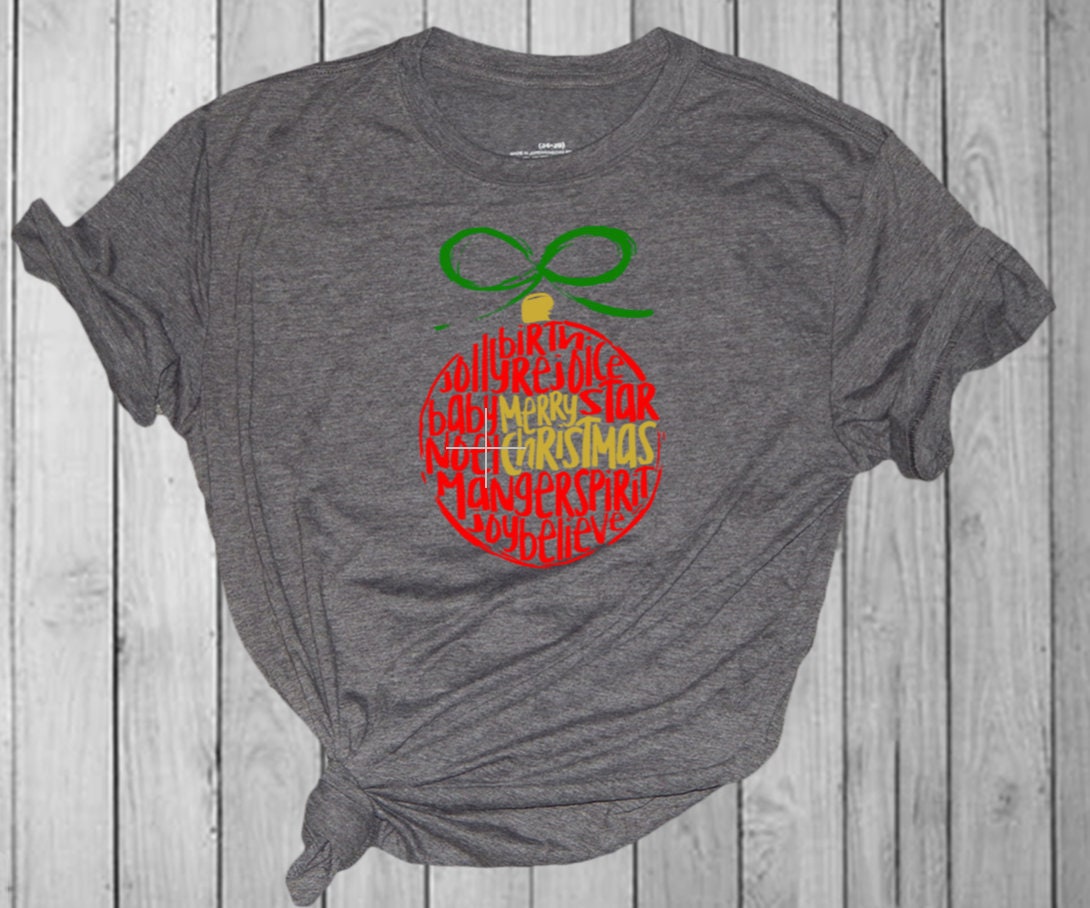 Distressed Christmas Ornament Shirt - Adult