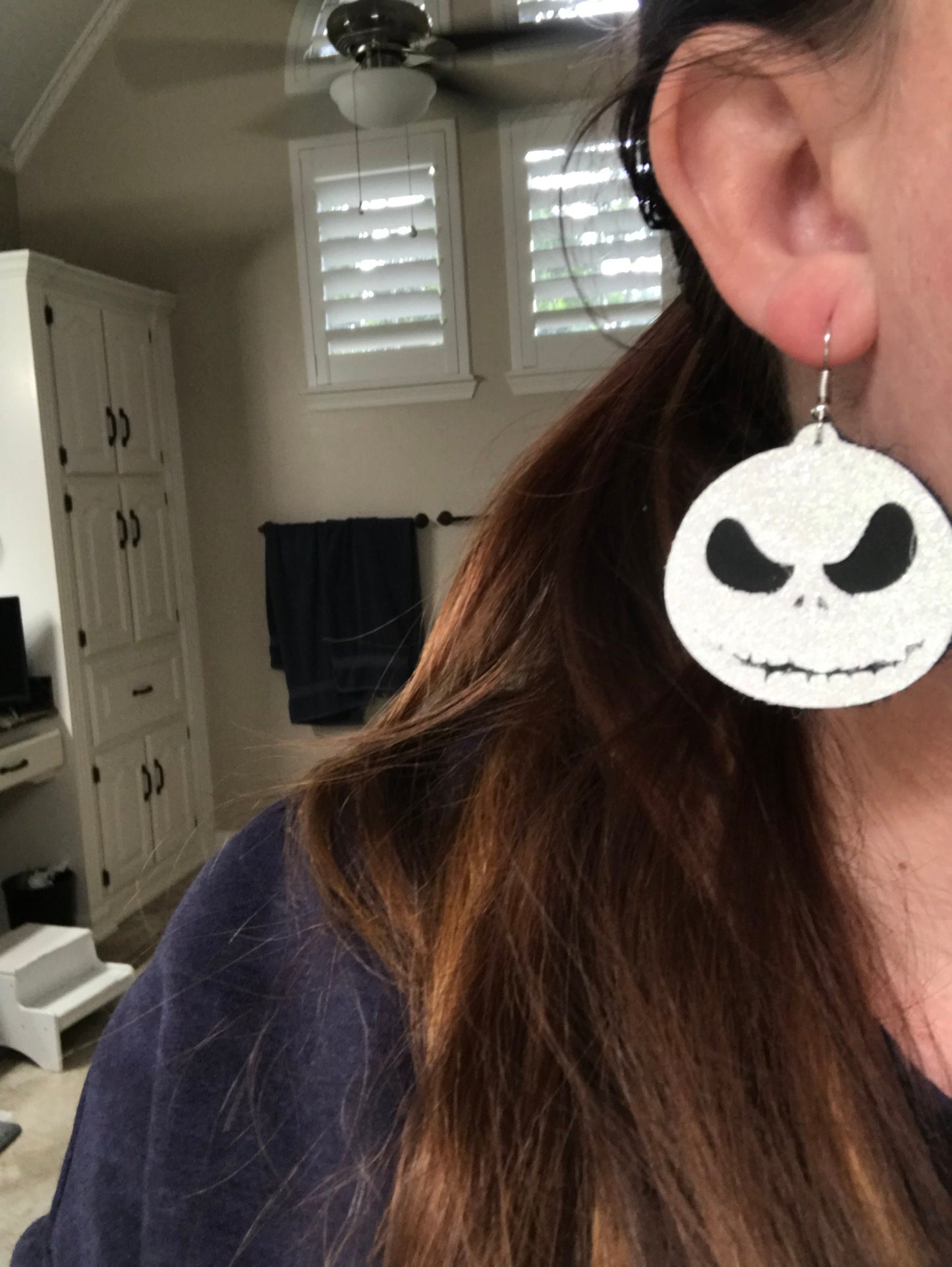 Jack Skellington Faux Leather Earrings