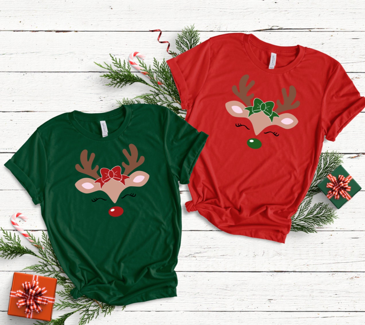 Reindeer with a Bow - Adult Shirt