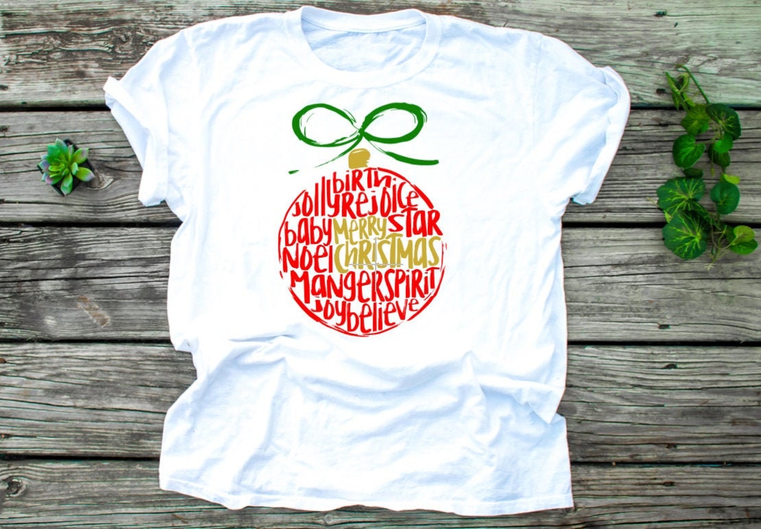 Distressed Christmas Ornament Shirt - Adult
