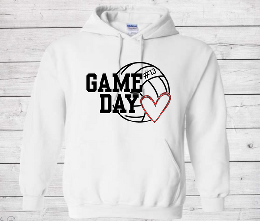 Volleyball Game Day with Number - Adult Sweatshirt (Unisex)