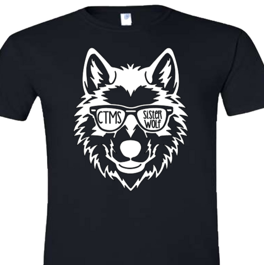 Sister Wolf with Glasses - CTMS Spirit Wear- Dri-Power Performance T-shirt - Adult Unisex