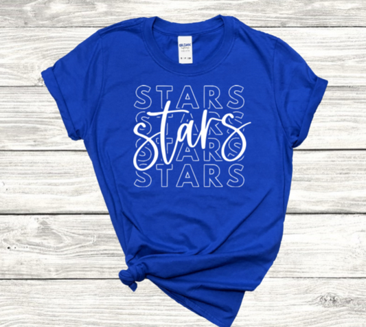 Stars Stacked - Adult Cotton V-Neck T-Shirt