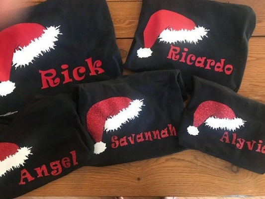 Personalized Santa Hat Family Shirts - Multiple Shirts