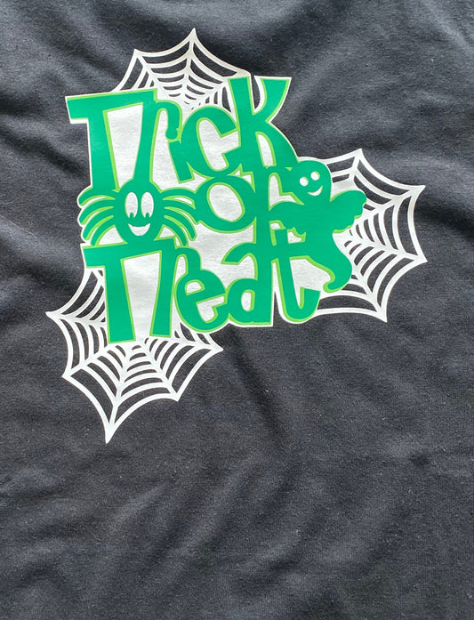 Trick-Or-Treat Spiderwebs Glow in the Dark Shirt - Child