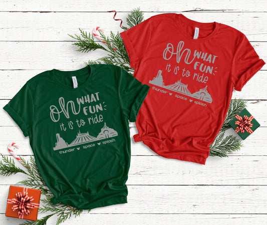 Oh What Fun It Is To Ride Disney Christmas Shirt - Child